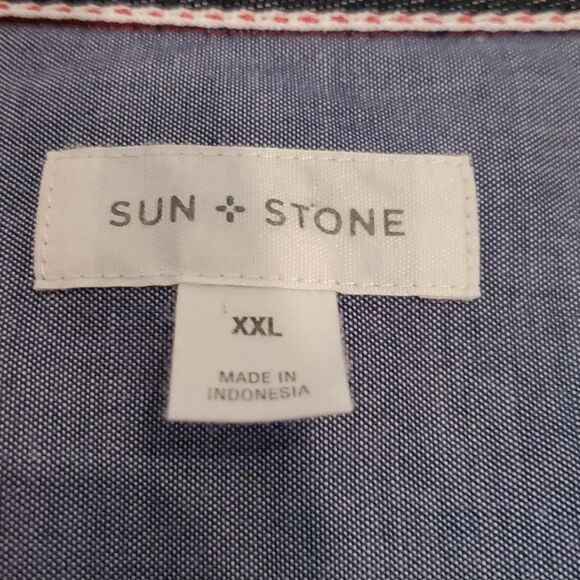 LINEN COTTON HAWAII ALOHA SHIRT MEN'S XXL MAROON WHITE BLUE LONG SLEEVE TROPICAL - Picture 4 of 9